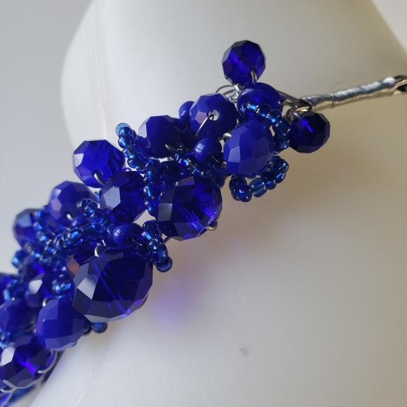 Cobalt Sapphire Blue Handmade Necklace one of a kind Monster High Cleo Wardrobe - Picture 6 of 9